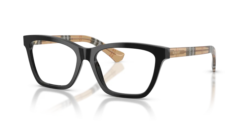 แว่นสายตา Burberry BE2440F-4161 มุมเฉียง สีดำ สำหรับผู้หญิง