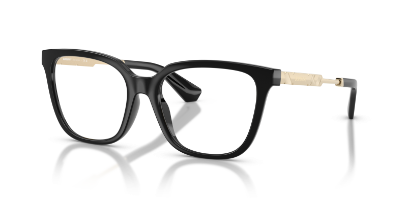 กรอบแว่นสายตา Burberry BE2441U-3001 Black แว่นสายตา Burberry BE2441U-3001 มุมเฉียง สีดำ สำหรับผู้หญิง