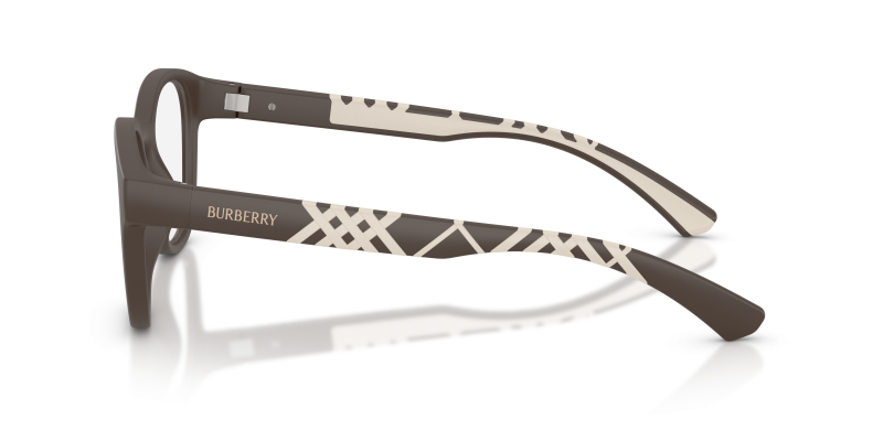 แว่นสายตา Burberry BE2465U-4234 มุมข้าง ขาแว่นน้ำตาลเนื้อแมท/ยางสีเบจ