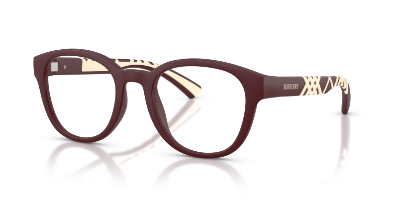 แว่นสายตา Burberry BE2465U-4262 มุมเฉียง สี Matte Bordeaux สำหรับผู้ชาย