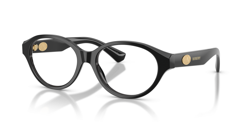 กรอบแว่นสายตา Burberry BE2466F-3001 Black แว่นสายตา Burberry BE2466F-3001 มุมเฉียง สีดำ สำหรับผู้หญิง