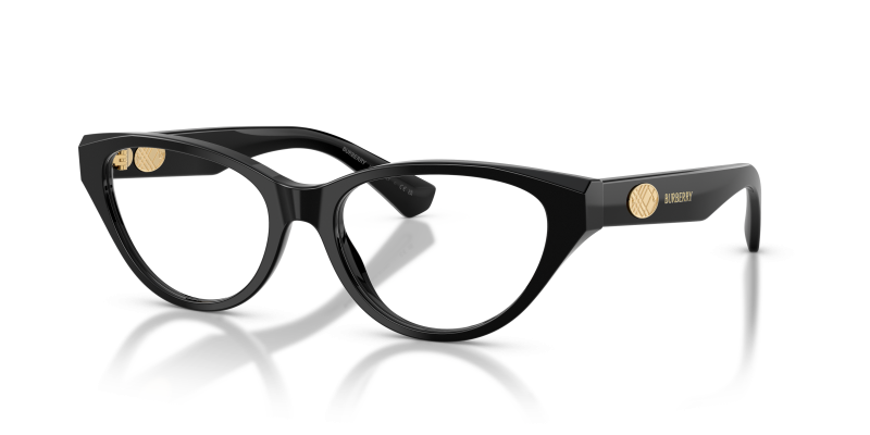 กรอบแว่นสายตา Burberry BE2467F-3001 Black แว่นสายตา Burberry BE2467F-3001 มุมเฉียง สีดำ สำหรับผู้หญิง