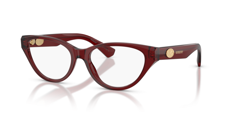 แว่นสายตา Burberry BE2467F-4192 มุมเฉียง สีบอร์โด สำหรับผู้หญิง