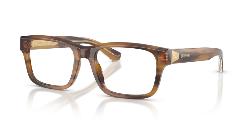 แว่นสายตา Burberry BE2469F-4253 มุมเฉียง สีแถบน้ำตาล สำหรับผู้ชาย