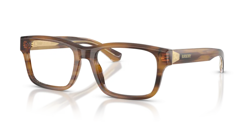แว่นสายตา Burberry BE2469F-4253 มุมเฉียง สีแถบน้ำตาล สำหรับผู้ชาย