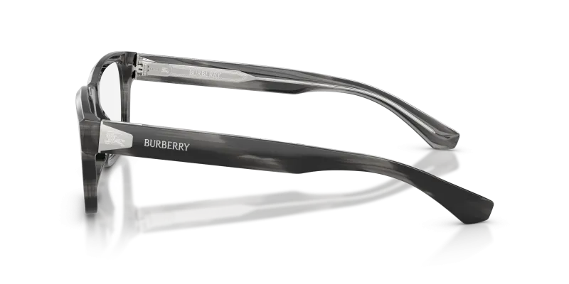 แว่นสายตา Burberry BE2469F-4254 มุมข้าง ขาแว่นด้านบนสีเขียวลายทางบนสีคริสตัล