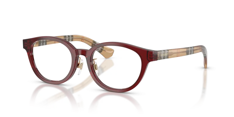 แว่นสายตา Burberry BE2473D-4176 มุมเฉียง สีบอร์โด สำหรับผู้หญิง