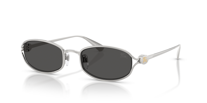 แว่นกันแดด Burberry BE3177-100587 Silver Dark Grey แว่นกันแดด Burberry BE3177-100587 มุมเฉียง สีเงิน สำหรับผู้หญิง