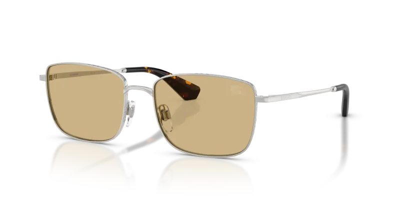 แว่นกันแดด Burberry BE3178-100585 Silver Yellow แว่นกันแดด Burberry BE3178-100585 มุมเฉียง สีเงิน สำหรับผู้ใช้ทุกเพศ