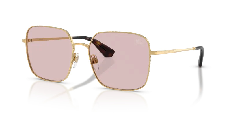แว่นกันแดด Burberry BE3180-1017/5 มุมเฉียง สีทอง สำหรับผู้หญิง