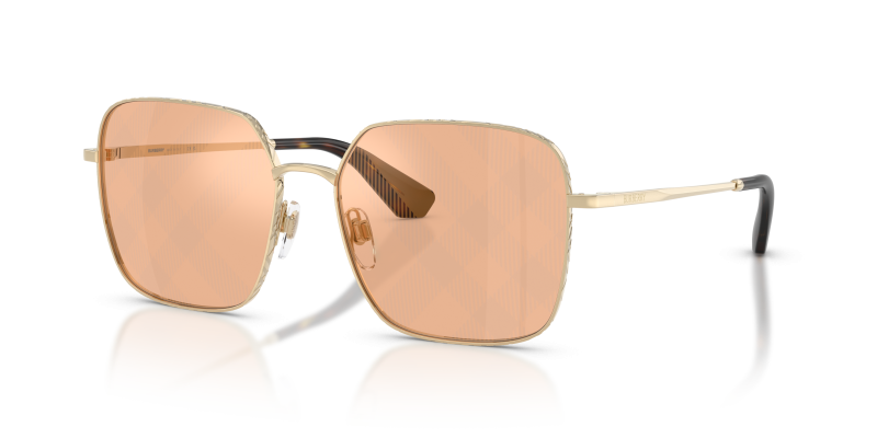 แว่นกันแดด Burberry BE3180-1109TO มุมเฉียง สีทองอ่อน สำหรับผู้หญิง