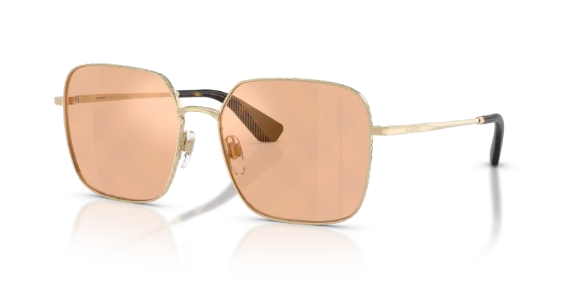 แว่นกันแดด Burberry BE3180-1109TO มุมเฉียง สีทองอ่อน สำหรับผู้หญิง