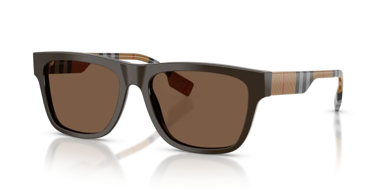 แว่นกันแดด Burberry BE4293-425273 มุมเฉียง สีน้ำตาล สำหรับผู้ชาย