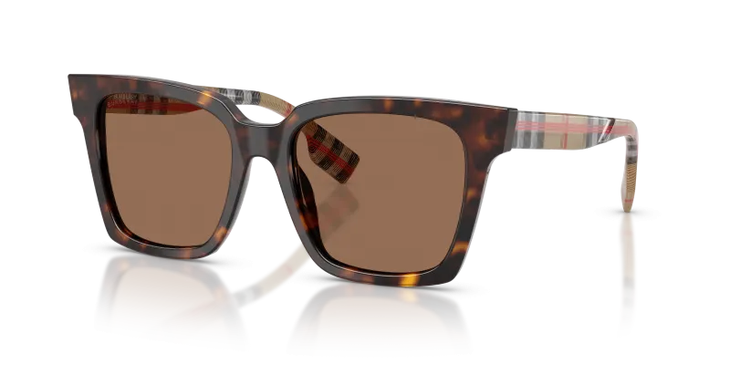 แว่นกันแดด Burberry BE4335-390373 มุมเฉียง สีฮาวานาเข้ม สำหรับผู้หญิง