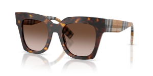 แว่นกันแดด Burberry BE4364-425113 มุมเฉียง สีฮาวานาเข้ม สำหรับผู้หญิง
