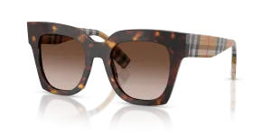 แว่นกันแดด Burberry BE4364-425113 มุมเฉียง สีฮาวานาเข้ม สำหรับผู้หญิง