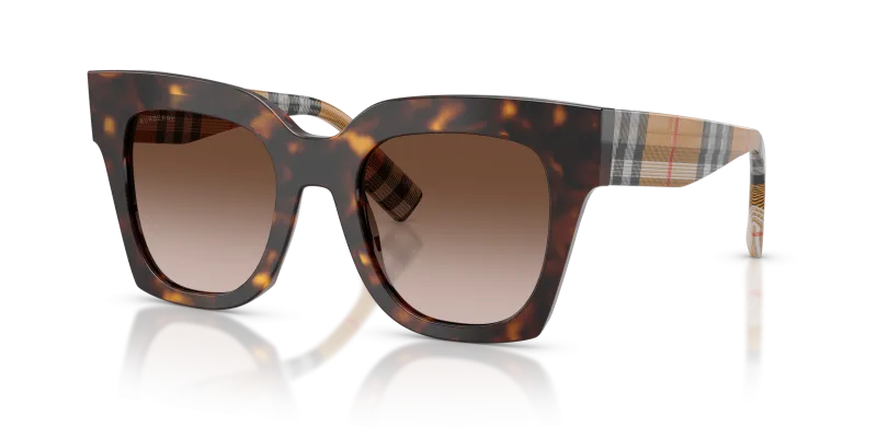 แว่นกันแดด Burberry BE4364-425113 Dark Havana Brown Gradient แว่นกันแดด Burberry BE4364-425113 มุมเฉียง สีฮาวานาเข้ม สำหรับผู้หญิง