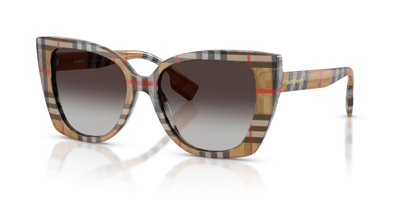 แว่นกันแดด Burberry BE4393-39448G มุมเฉียง สี Vintage Check สำหรับผู้หญิง