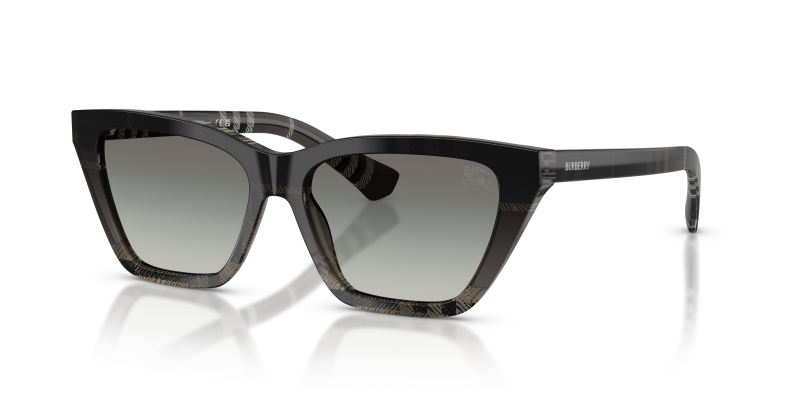 แว่นกันแดด Burberry BE4468F-420011 Grey Check Grey Gradient แว่นกันแดด Burberry BE4468F-420011 มุมเฉียง สีเทาลาย Check สำหรับผู้หญิง