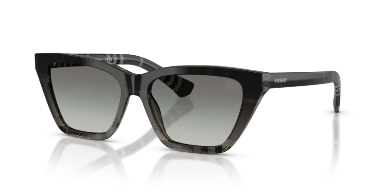 แว่นกันแดด Burberry BE4468F-420011 มุมเฉียง สีเทาลาย Check สำหรับผู้หญิง