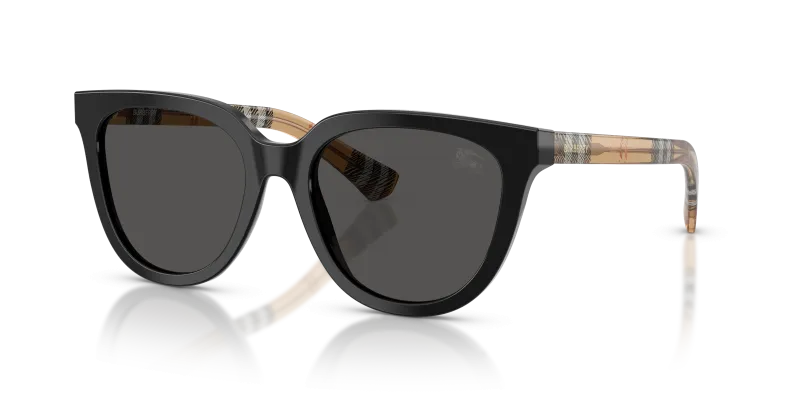 แว่นกันแดด Burberry BE4469F-416187 Black Dark Grey แว่นกันแดด Burberry BE4469F-416187 มุมเฉียง สีดำ สำหรับผู้หญิง
