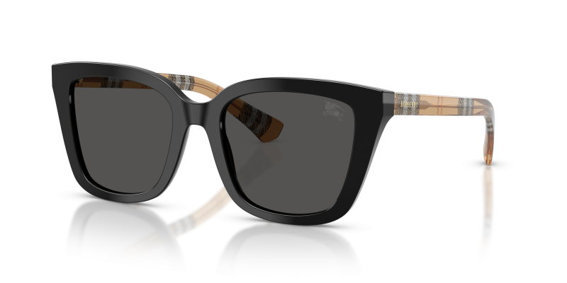 แว่นกันแดด Burberry BE4487F-416187 มุมเฉียง สีดำ สำหรับผู้หญิง