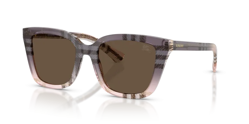 Burberry BE4487F-422073 แว่นกันแดดลาย Check ไล่สีโทนกุหลาบ สำหรับผู้หญิง