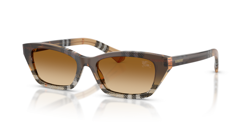 Burberry BE4488-420213 แว่นกันแดดลาย Check ไล่สีโทนทราย สำหรับผู้หญิง
