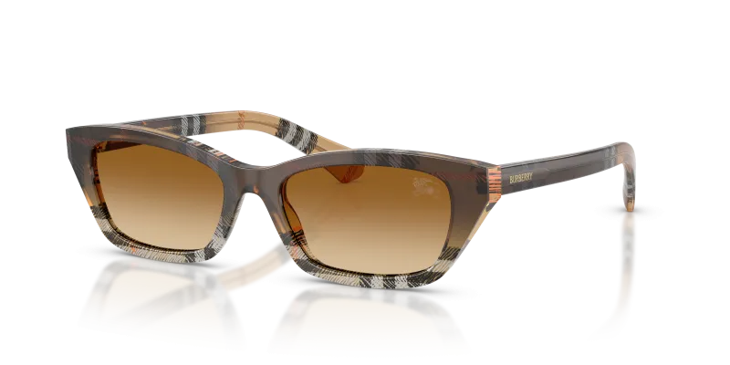 แว่นกันแดด Burberry BE4488-420213 Check Gradient Sand Gradient Brown Burberry BE4488-420213 แว่นกันแดดลาย Check ไล่สีโทนทราย สำหรับผู้หญิง