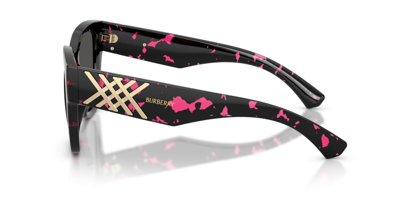 แว่นกันแดด Burberry BE4489U-412687 412687 มุมข้าง ลายฉีดสี Fucsia Havana