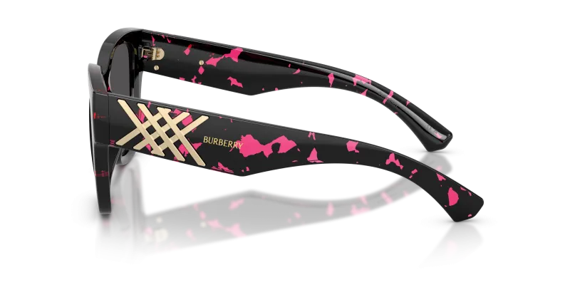 แว่นกันแดด Burberry BE4489U-412687 412687 มุมข้าง ลายฉีดสี Fucsia Havana
