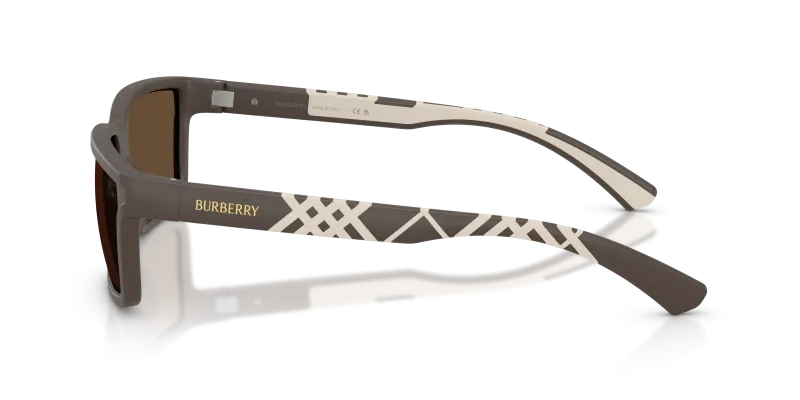 แว่นกันแดด Burberry BE4495D-423473 มุมข้าง ขาแว่นน้ำตาลแมท/ยางสีน้ำตาล