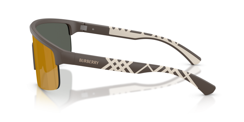 แว่นกันแดด Burberry BE4498-42345A มุมข้าง ขาแว่นน้ำตาล/ยางสีเบจ