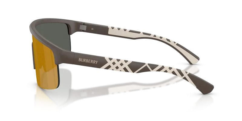 แว่นกันแดด Burberry BE4498-42345A มุมข้าง ขาแว่นน้ำตาล/ยางสีเบจ
