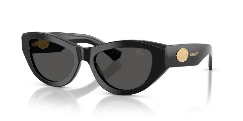 แว่นกันแดด Burberry BE4502F-300187 มุมเฉียง สีดำ สำหรับผู้หญิง