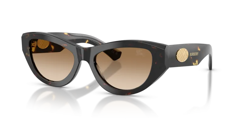 แว่นกันแดด Burberry BE4502F-410689 มุมเฉียง สีฮาวานาเหลือง สำหรับผู้หญิง