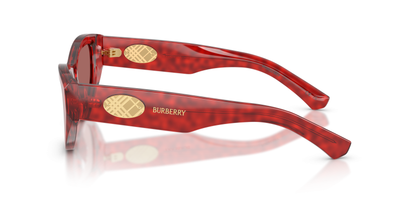 แว่นกันแดด Burberry BE4502F-425769 มุมข้าง ขาแว่นสีฮาวานาบอร์โด