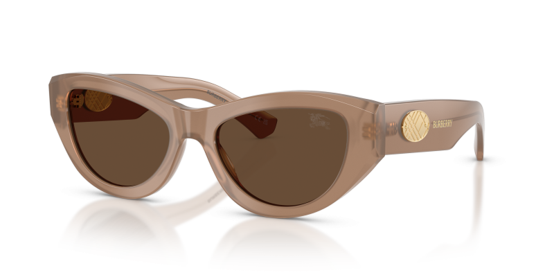 แว่นกันแดด Burberry BE4502F-425873 มุมเฉียง สีเบจ สำหรับผู้หญิง