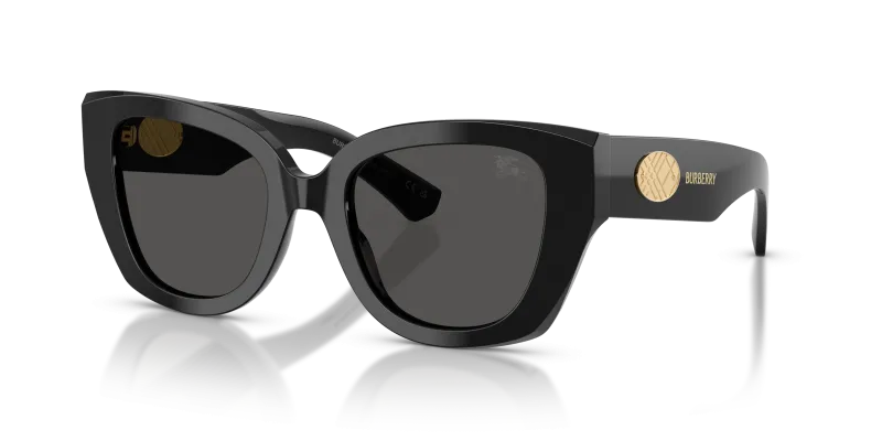 แว่นกันแดด Burberry BE4503F-300187 มุมเฉียง สีดำ สำหรับผู้หญิง