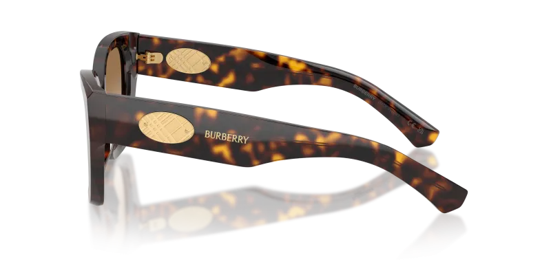 แว่นกันแดด Burberry BE4503F-300289 มุมข้าง ขาแว่นสีฮาวานาเข้ม
