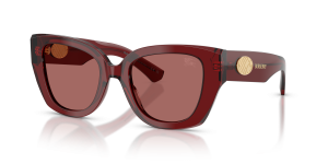 แว่นกันแดด Burberry BE4503F-419269 มุมเฉียง สีบอร์โด สำหรับผู้หญิง