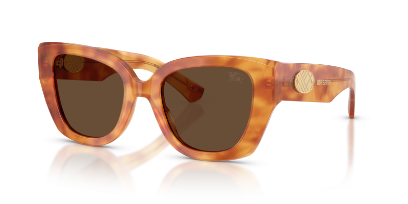 แว่นกันแดด Burberry BE4503F-425673 Light Havana Dark Brown แว่นกันแดด Burberry BE4503F-425673 มุมเฉียง สีฮาวานาอ่อน สำหรับผู้หญิง