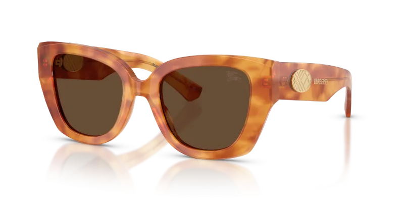 แว่นกันแดด Burberry BE4503F-425673 มุมเฉียง สีฮาวานาอ่อน สำหรับผู้หญิง