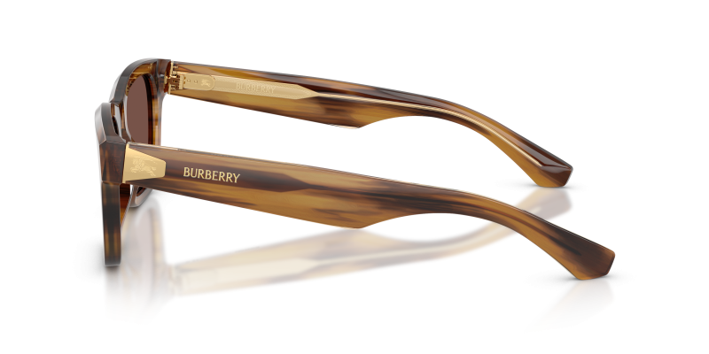 แว่นกันแดด Burberry BE4504F-425373 มุมข้าง ขาแว่นด้านบนสีน้ำตาลลายทางบนสีคริสตัล