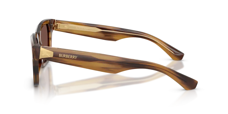 แว่นกันแดด Burberry BE4504F-425373 มุมข้าง ขาแว่นด้านบนสีน้ำตาลลายทางบนสีคริสตัล