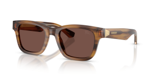 แว่นกันแดด Burberry BE4504F-425373 มุมเฉียง สีแถบน้ำตาล สำหรับผู้ชาย