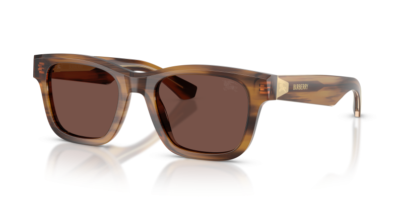 แว่นกันแดด Burberry BE4504F-425373 Striped Brown Black Chocolate แว่นกันแดด Burberry BE4504F-425373 มุมเฉียง สีแถบน้ำตาล สำหรับผู้ชาย