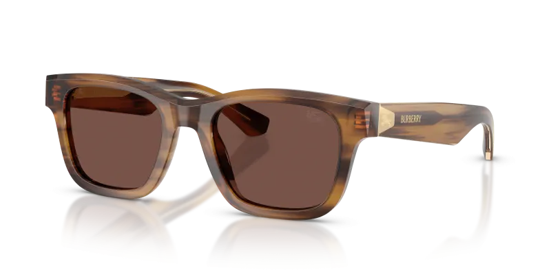 แว่นกันแดด Burberry BE4504F-425373 มุมเฉียง สีแถบน้ำตาล สำหรับผู้ชาย