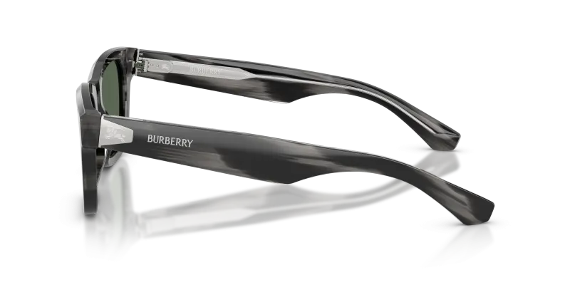 แว่นกันแดด Burberry BE4504F-425482 มุมข้าง ขาแว่นด้านบนสีเขียวลายทางบนสีคริสตัล