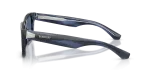 แว่นกันแดด Burberry BE4504F-425580 มุมข้าง ขาแว่นด้านบนสีน้ำเงินลายทางบนสีคริสตัล